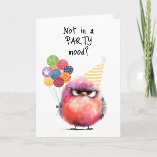 Carte Joyeux Anniversaire Moody Bird Party Casquettes Ba