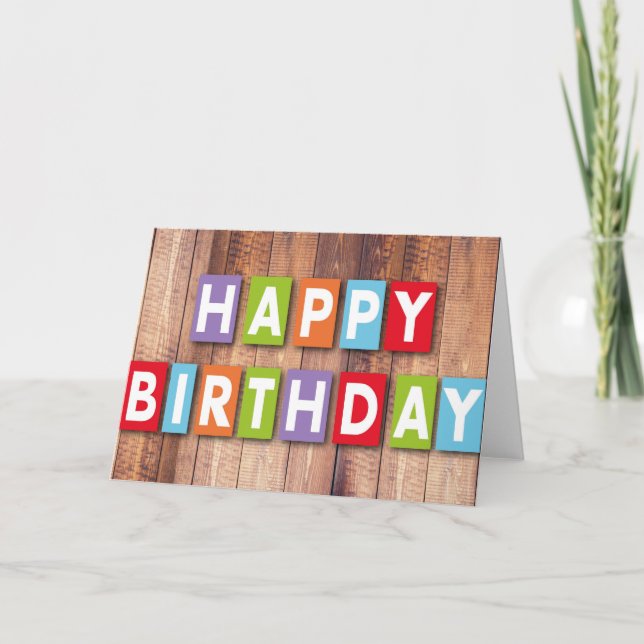 Carte Joyeux Anniversaire Mot Cloud (Devant)