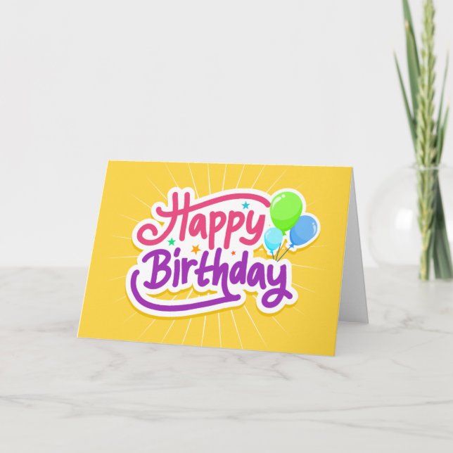 Carte Joyeux Anniversaire Mot Cloud (Devant)