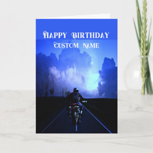 Carte Joyeux Anniversaire Motard Moto Nom Personnalisé