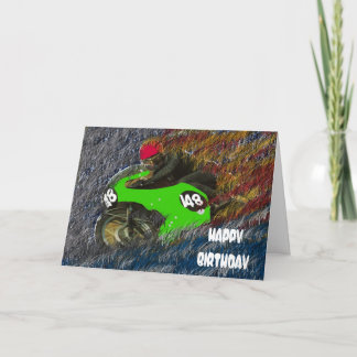 Carte Joyeux anniversaire moto