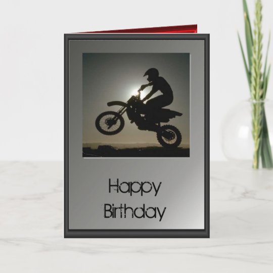 Carte Joyeux Anniversaire Motocross Zazzle Ca