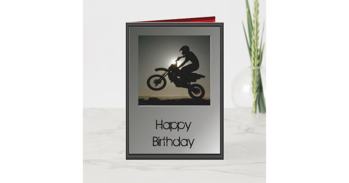 Carte Joyeux Anniversaire Motocross Zazzle Ca