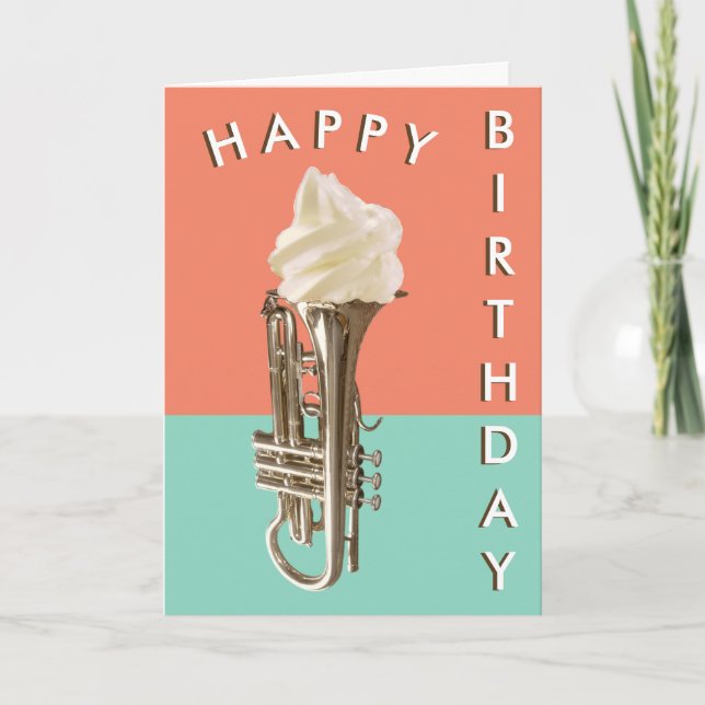 Carte Joyeux Anniversaire Musique drôle Humour Crème gla (Devant)