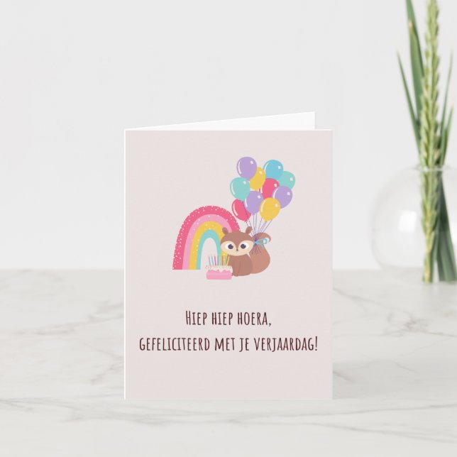 Carte Joyeux anniversaire néerlandais (Devant)