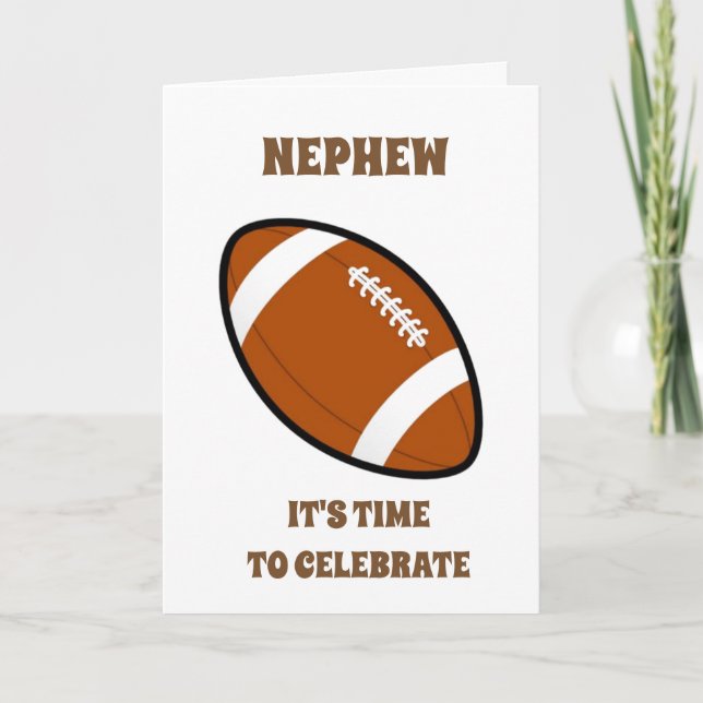CARTE JOYEUX ANNIVERSAIRE ***NEPHEW*** SYLE DE FOOTBALL (Devant)