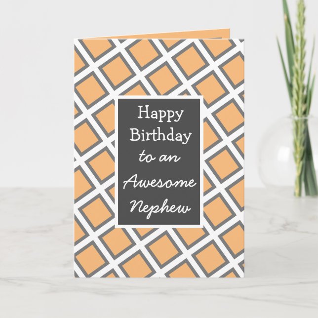 Carte Joyeux Anniversaire Neveu Personnalisé Moderne (Devant)