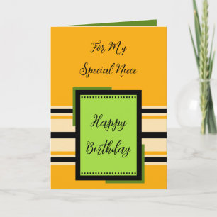 Carte Joyeux anniversaire nièce spéciale orange