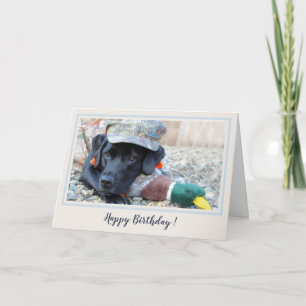 Carte Joyeux anniversaire Noir Labrador mou Chien de can