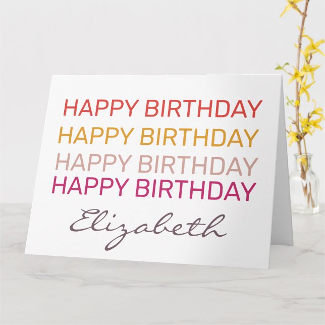 Carte Joyeux Anniversaire nom personnalisé (Fleur jaune)