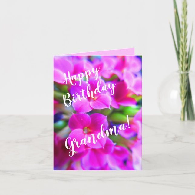 Carte Joyeux Anniversaire Nom personnalisé Fleurs roses  (Devant)