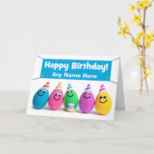 Carte Joyeux anniversaire Nom personnalisé Humour d'oeuf