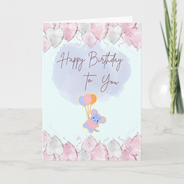 Carte Joyeux Anniversaire Nuages de Joie (Devant)
