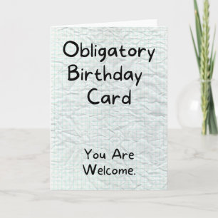 Carte Joyeux anniversaire - Obligatoire