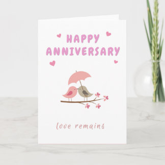 Carte Joyeux Anniversaire Oiseau qui s'embrasse