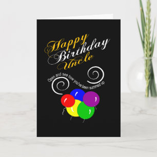Carte joyeux anniversaire oncle drôle