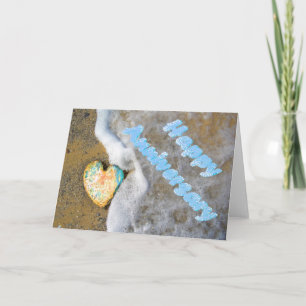 Carte Joyeux Anniversaire opale coeur d'amour