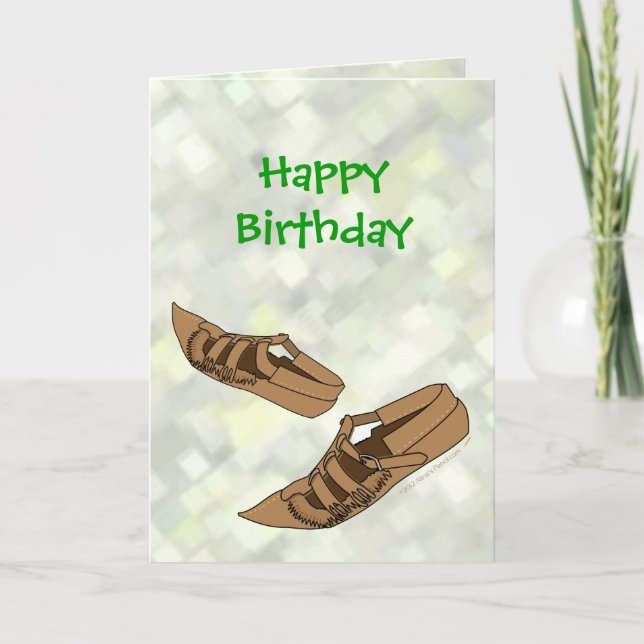 Carte Joyeux anniversaire Opanke Folk Dance Chaussures p (Devant)