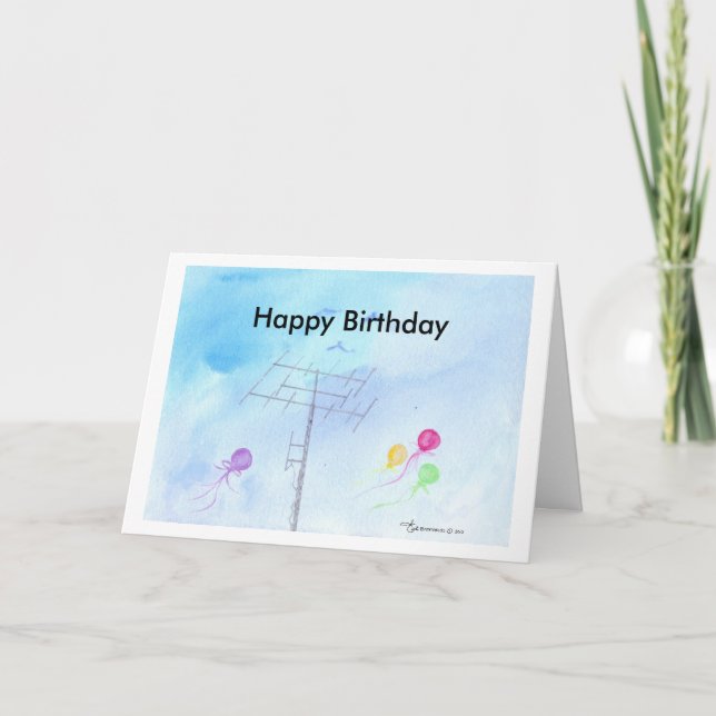 Carte Joyeux anniversaire, opérateur de jambon (Devant)