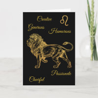Joyeux Anniversaire Or Signe du Zodiaque Lion