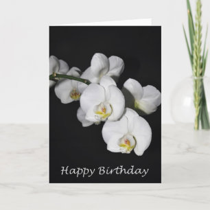Carte Joyeux Anniversaire Orchidée blanche