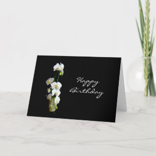 Carte Joyeux Anniversaire Orchidées Blanches