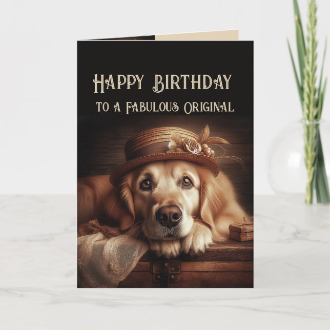 Carte Joyeux Anniversaire Original Fun Chien bien habill (Devant)