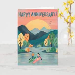 Carte Joyeux anniversaire Paddleboard SUP Paddleboard
