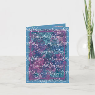 Carte Joyeux Anniversaire Paint Splatter Bleu pourpre ne