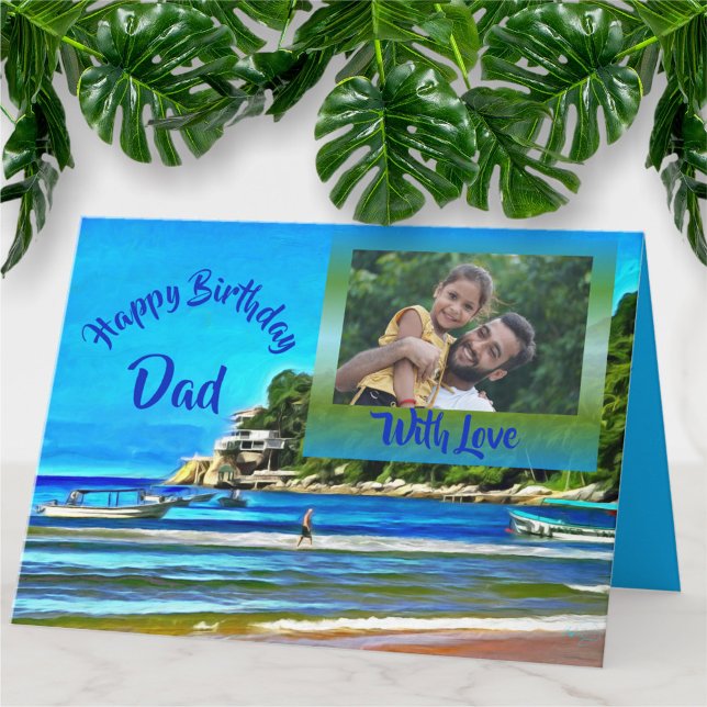 Carte Joyeux anniversaire Papa Bateaux de pêche 0346 (Créateur téléchargé)