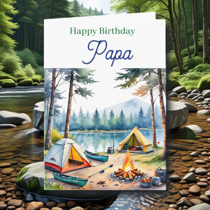 Carte Joyeux anniversaire Papa Boîte d'articles de pê
