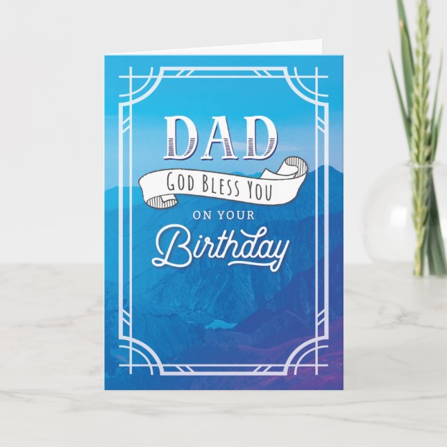 Carte Joyeux anniversaire papa Dieu vous bénisse pour vo (Devant)