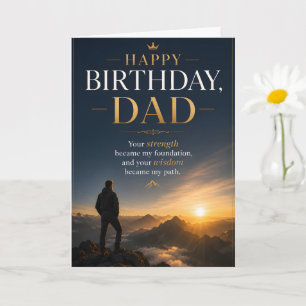 Carte Joyeux Anniversaire Papa, Montagne Inspirante