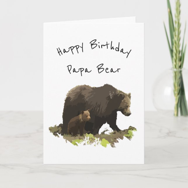 Carte Joyeux anniversaire Papa Ours Papa, Père (Devant)