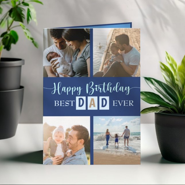 Carte Joyeux anniversaire papa photo Collage Meilleure c (Créateur téléchargé)