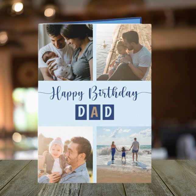 Carte Joyeux anniversaire papa photo Collage Meilleure c (Créateur téléchargé)