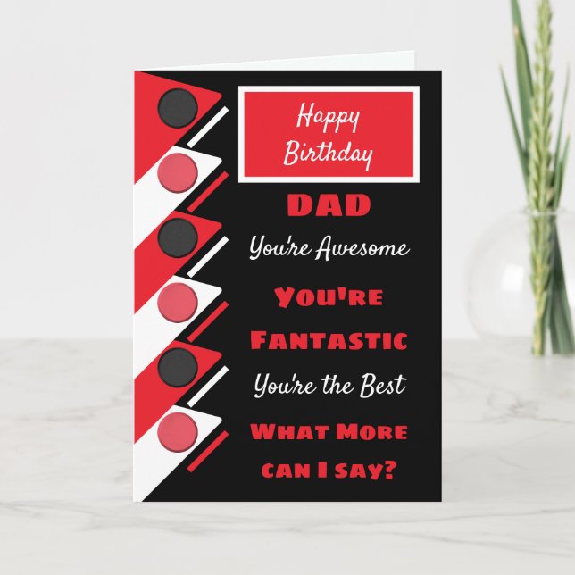 Carte Joyeux Anniversaire Papa, tu es le meilleur rouge  (Devant)