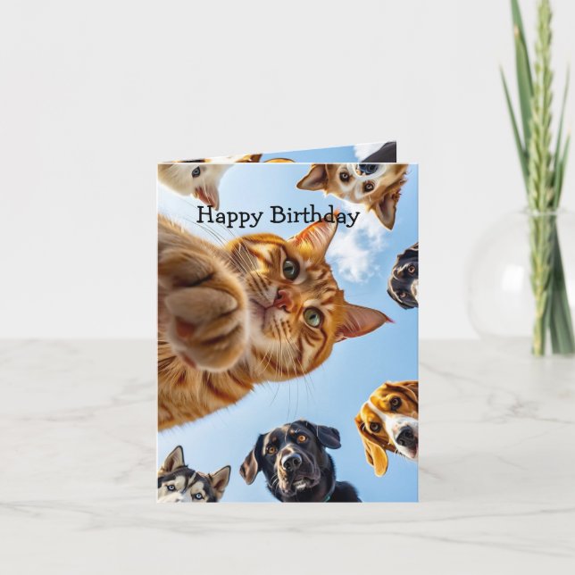 Carte Joyeux Anniversaire Pas Gentil de Surprendre les V (Devant)