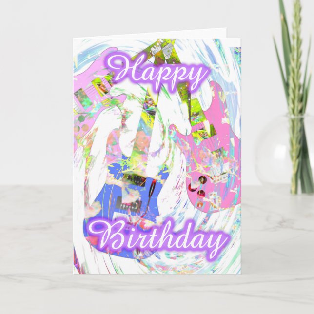 Carte Joyeux anniversaire Pastel guitar par Valxart (Devant)