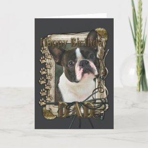 Carte Joyeux anniversaire - pattes en pierre - Boston