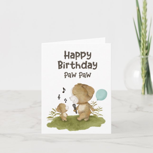 Carte Joyeux Anniversaire Paw Paw Paw - Pet Lover pour a (Devant)