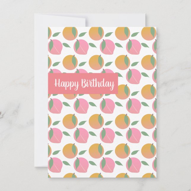 Carte Joyeux Anniversaire Peaches et Oranges Fruité (Devant)