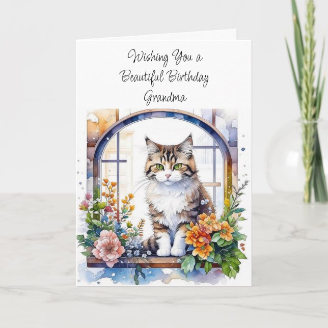Carte Joyeux Anniversaire Personnalisé Grand-mère Cute C (Devant)