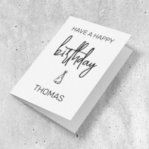 Carte Joyeux Anniversaire Personnalisé Minimaliste Simpl