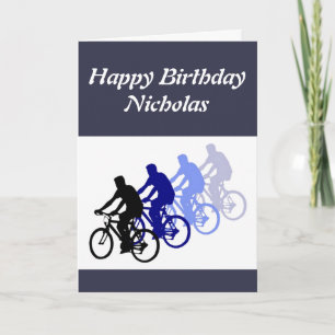 Carte Joyeux Anniversaire Personnalisé Nom Design vélo