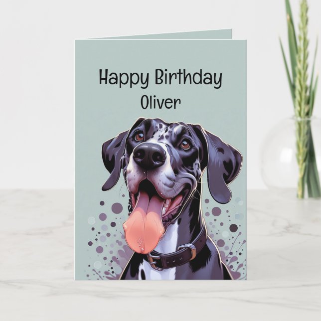 Carte Joyeux Anniversaire Personnalisé Nom Funny Great D (Devant)