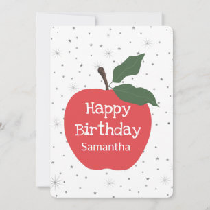 Carte Joyeux anniversaire personnalisé pomme rouge
