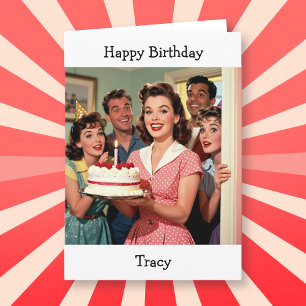 Carte Joyeux Anniversaire Personnalisé Vintage Milieu
