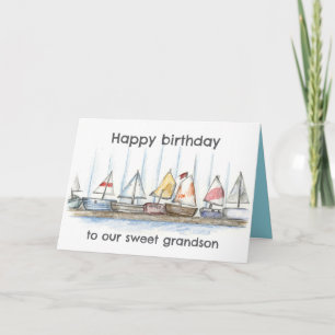 Carte Joyeux Anniversaire Petit-Fils Voiliers Jouets Per