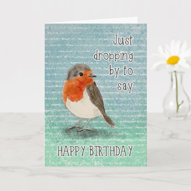 Carte Joyeux Anniversaire Petit Oiseau Qui Tombe Par (Petite plante)